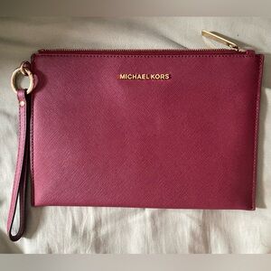 Micheal Kors Burgundy Wristlet